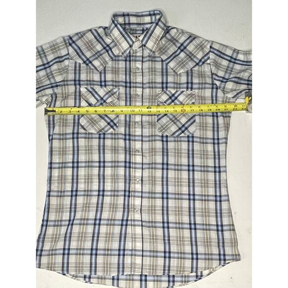 VTG Ely Cattleman Western Pearl Snap Shirt Men M Plaid Long Sleeve Cowboy Rodeo - Picture 5 of 7